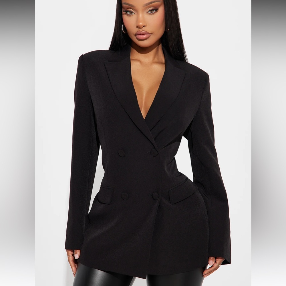 Elegant Black Double-Breasted Blazer Small NWT